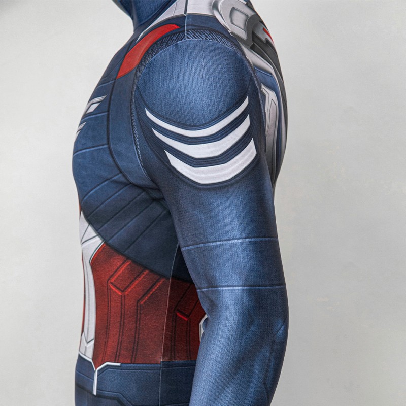 Sam Wilson Jumpsuit Captain America Brave New World Cosplay Costume Printed Suit