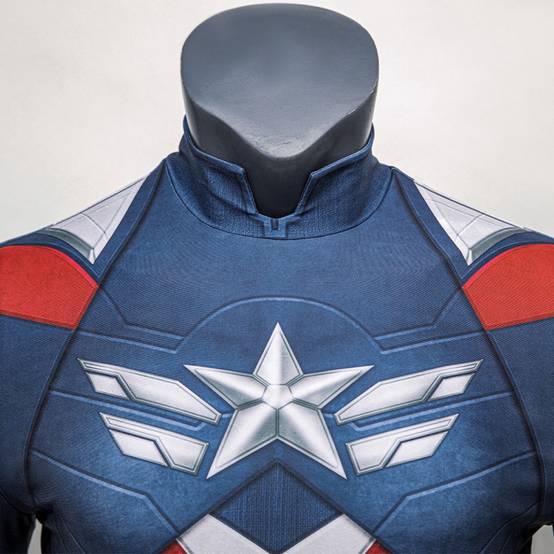 Sam Wilson Jumpsuit Captain America Brave New World Cosplay Costume Printed Suit