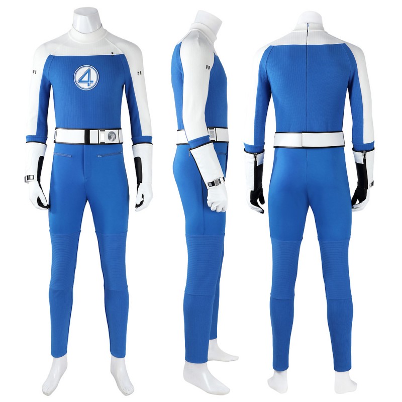 Human Torch Costume The Fantastic 4 Johnny Storm Cosplay Suit Blue Halloween Outfits