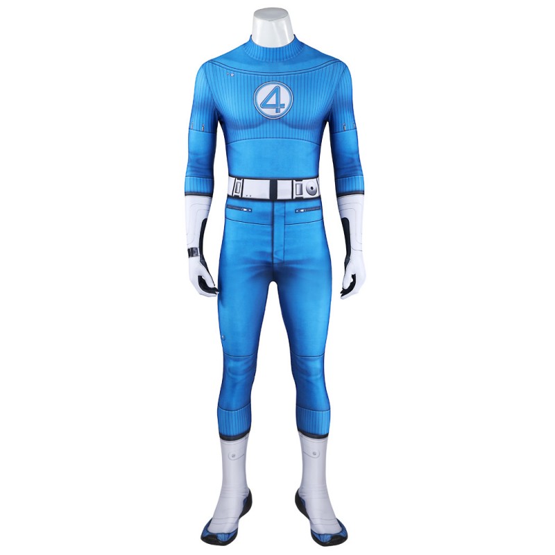 Reed Richards Jumpsuit The Fantastic 4 First Steps Mister Fantastic Cosplay Costume Blue Suit