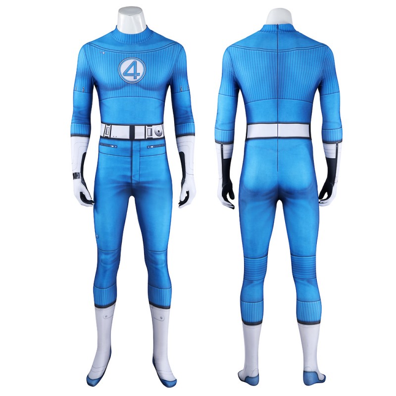 Reed Richards Jumpsuit The Fantastic 4 First Steps Mister Fantastic Cosplay Costume Blue Suit