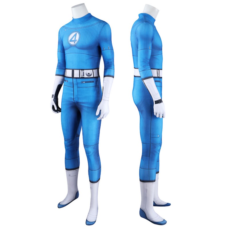 Reed Richards Jumpsuit The Fantastic 4 First Steps Mister Fantastic Cosplay Costume Blue Suit