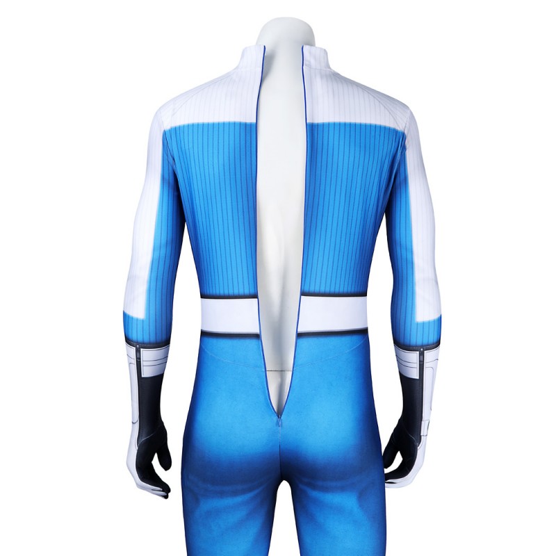 Human Torch Jumpsuit The Fantastic 4 First Steps Cosplay Costume Blue Suit