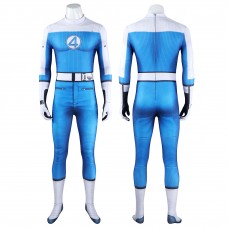 Human Torch Jumpsuit The Fantastic 4 First Steps Cosplay Costume Blue Suit