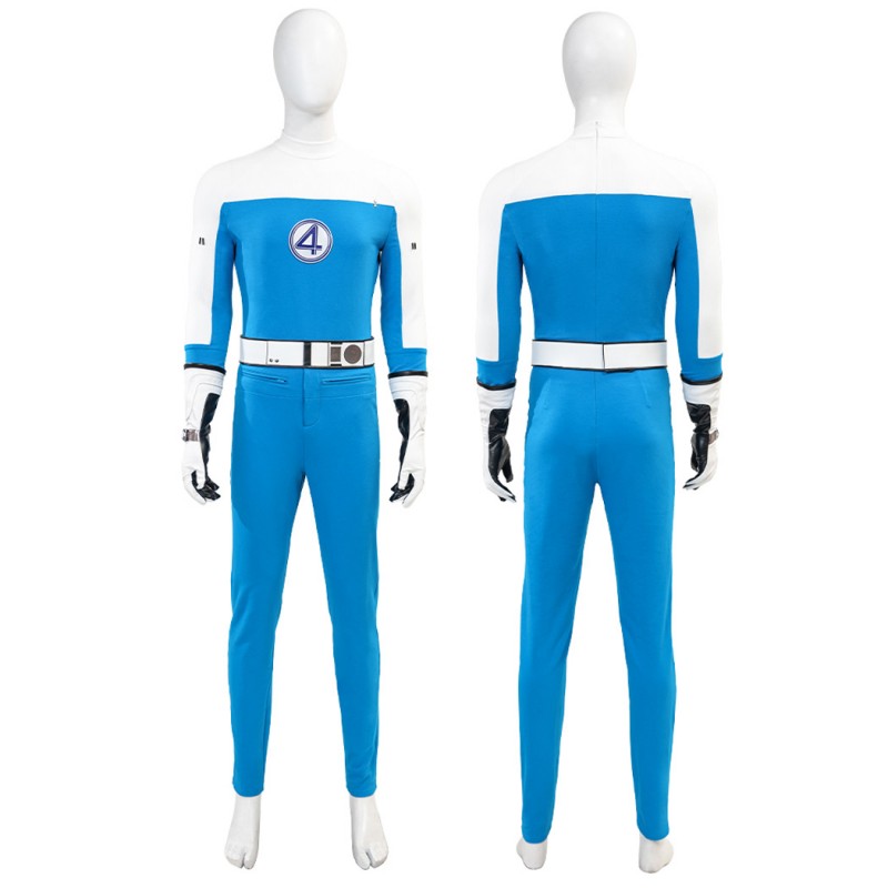 Johnny Storm Costume Fantastic Four Human Torch Cosplay Suit Blue Halloween Outfits