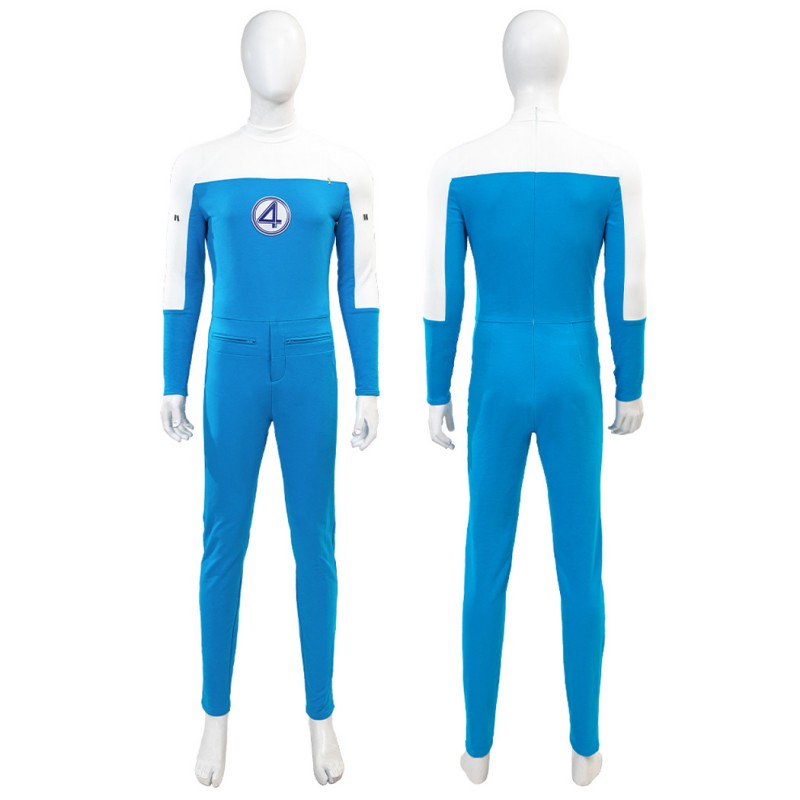 Johnny Storm Costume Fantastic Four Human Torch Cosplay Suit Blue Halloween Outfits