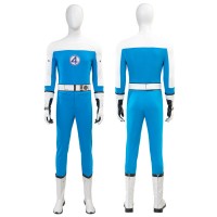 Johnny Storm Costume Fantastic Four Human Torch Cosplay Suit Blue Halloween Outfits