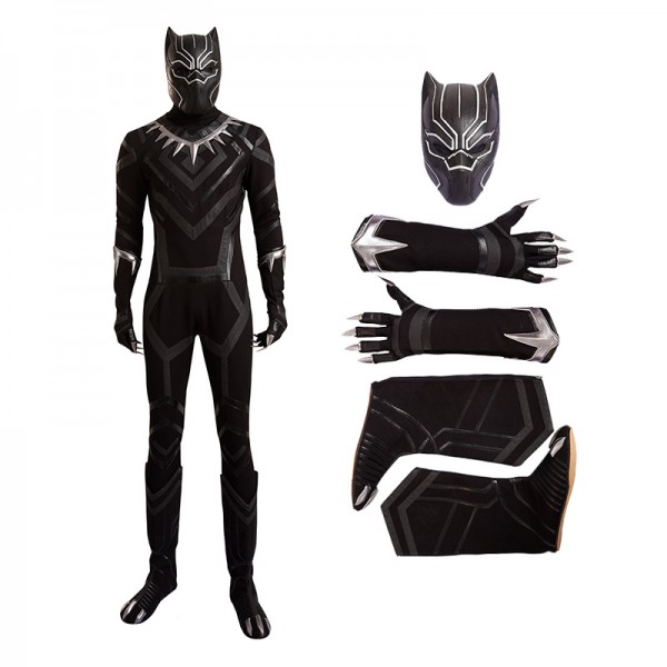 New Captain America 3 Civil War Black Panther Jumpsuit Cosplay Costume  Stage Cos