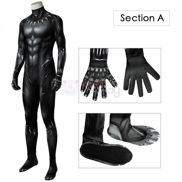 Capitaine America: Guerre civile Black Panther T'Challa Cosplay Costume  Adulte Enfants – Costumes de cosplay pas cher