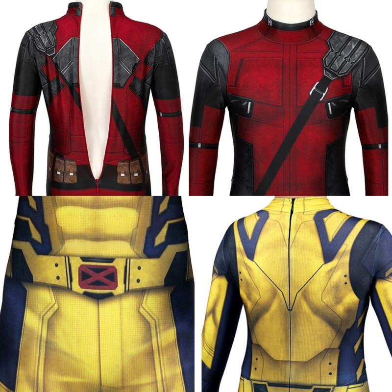 Kids Deadpool & Wolverine Cosplay Costume Jumpsuit full set