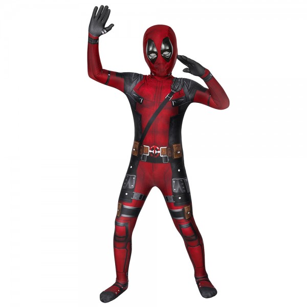 Kids Deadpool Cosplay Costume Deadpool Jumpsuit full set