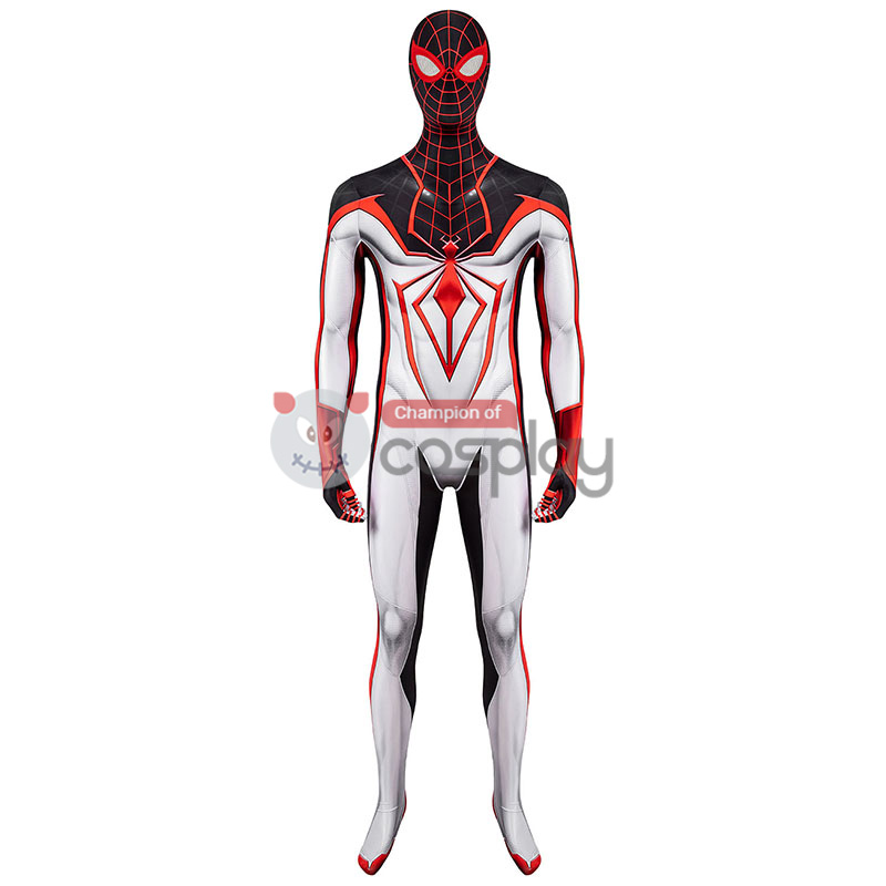 Kids Spider-Man TRACK Suit White Spiderman Miles Morales Cosplay ...