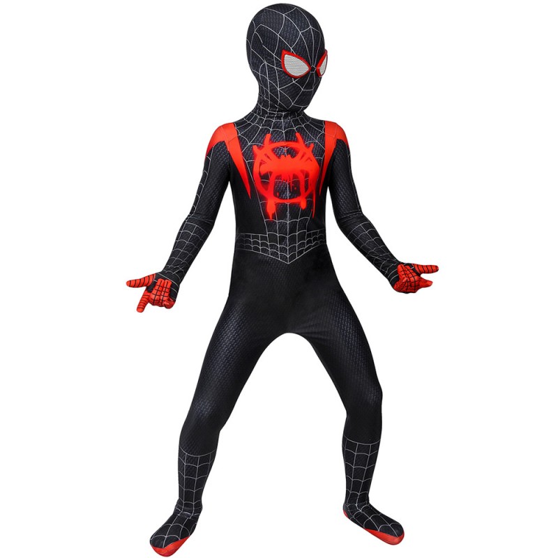 Kids Miles Morales Costume Spider-Man Into the Spider-Verse Cosplay ...