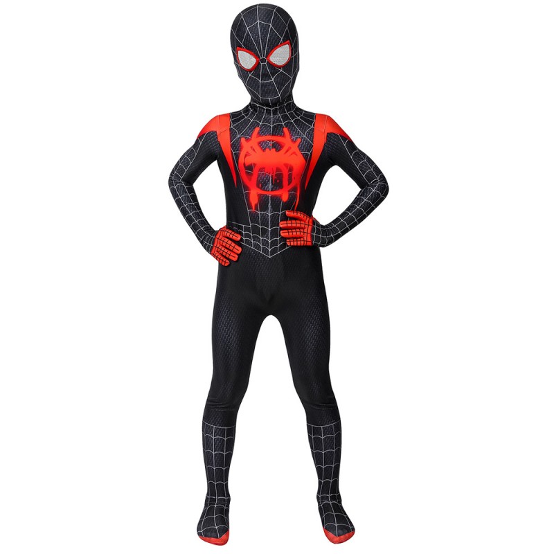 Kids Miles Morales Costume Spider-Man Into the Spider-Verse Cosplay ...