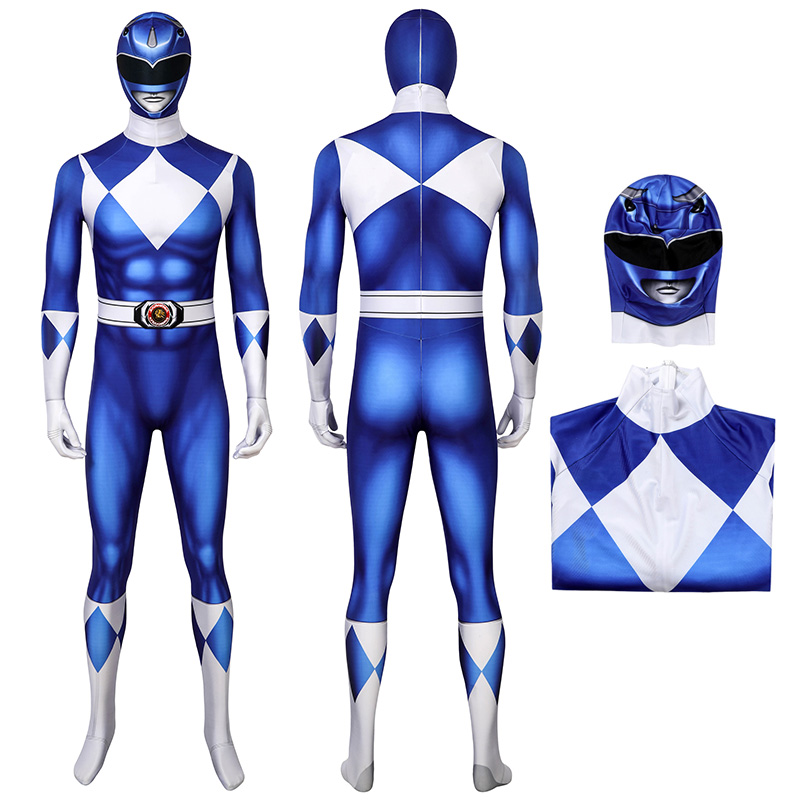 Adult Power Rangers Jumpsuit Mighty Morphin Power Rangers Cosplay
